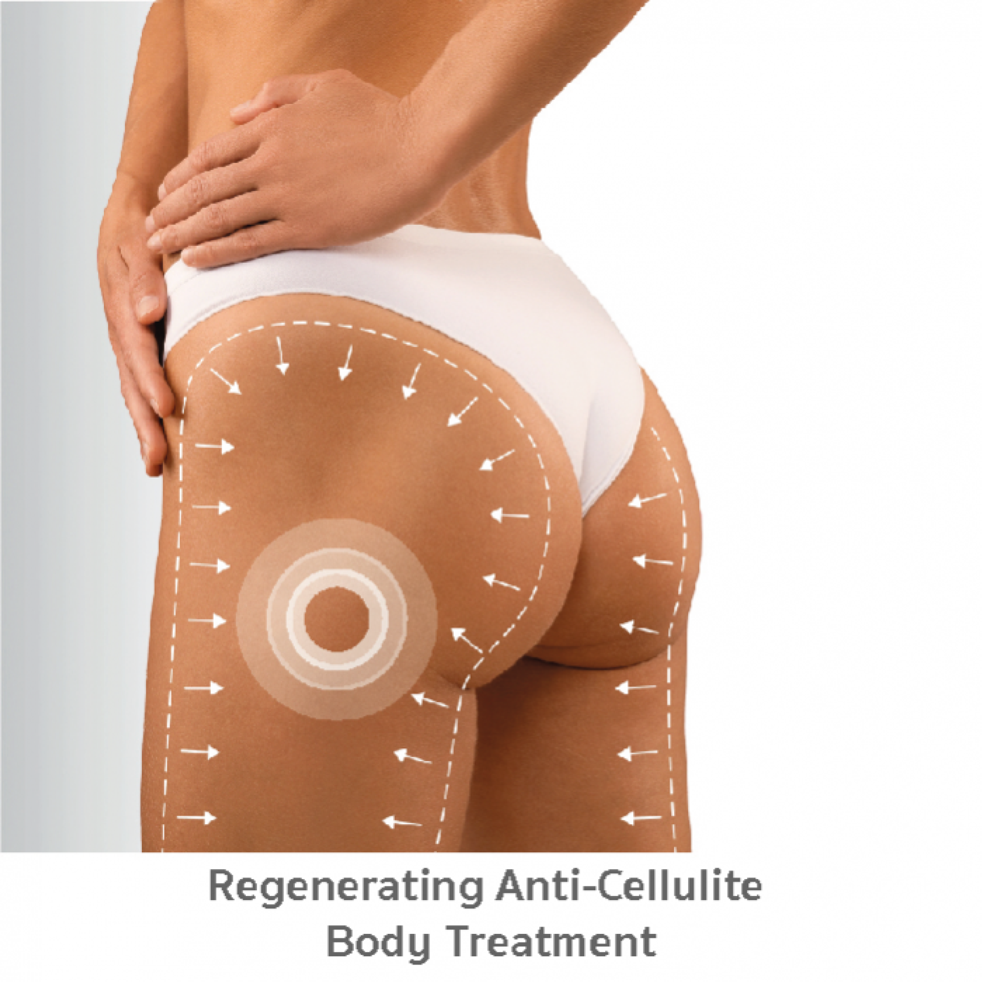 <ul>
<li>Cellulite reduction (soft, oedematous and hard).</li>
<li>Local and generalised fat reduction.</li>
<li>Improvement in return circulation, congestive and anti-inflammatory action.</li>
<li>Blockage of adipocyte storage.</li>
<li>Reduction in the thickness of connective tissue and restructuring of surrounding tissue.</li>
<li>Stimulation of lipolysis, blood and lymphatic circulation.</li>
<li>To encourage the elimination of liquids. To reduce volume and remodel contours.</li>
<li>To provide antioxidants to stimulate the metabolism, as well as hydrating and nourishing the skin on the body, making it more flexible and elastic.</li>
<li>Regenerating, repairing and healing properties.</li>
<li>Improves the appearance of the skin.</li>
</ul>